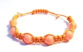 Pulseira shambala de pedras e fios laranja