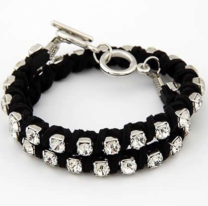 Pulseira macrame/strass