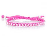 Pulseira macrame rosa neon