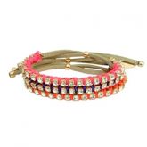 pulseiras de tira de camurça com corrente de strass